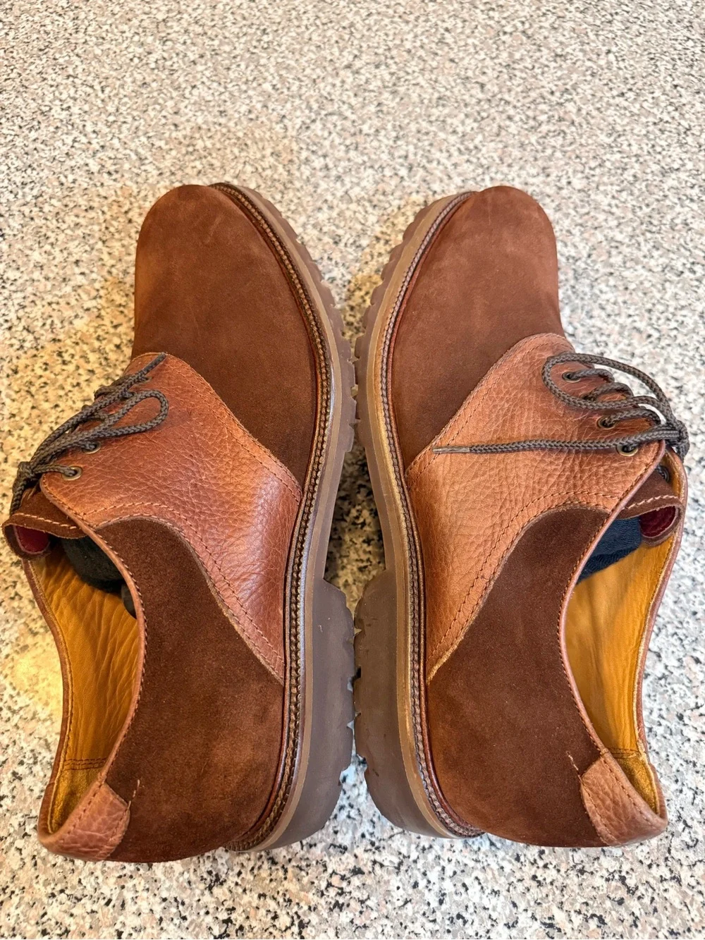 TRASK Bison Brown Leather and Suede Oxford Saddle Shoes Men’s 12 *RARE PLS READ*